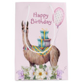Birthday Llama Medium Cadeauzakje (Voorkant)