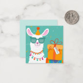 Birthday Llama Notitiekaartje (Voorkant / Achterkant in situ)