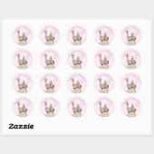 Birthday Llama Ronde Sticker (Vel)