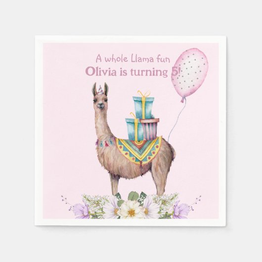 Birthday Llama Servet (Voorkant)