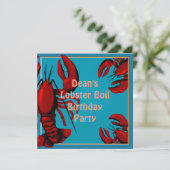 Birthday Lobster Boil Party Invitation Kaart (Staand voorkant)