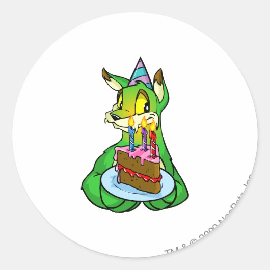 Birthday Lupe Ronde Sticker (Voorkant)