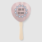 Birthday Luxury Roos Glass Texture Handwaaier (Achterkant)