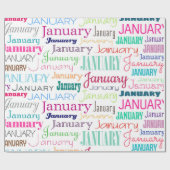 Birthday maand januari cadeaupapier (Vlak)