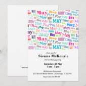 Birthday maand mei kaart (Voorkant / Achterkant)