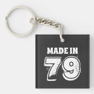 Birthday Made in '79 Typografie Black Sleutelhanger