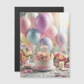 Birthday Magnetische Uitnodiging (Voorkant / Achterkant)