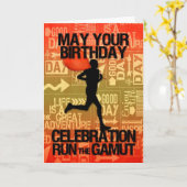 Birthday Male Runner Sport Thema Kaart (Gele Bloem)