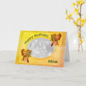 Birthday Mam Puppies Persoonlijke fotokaart Kaart (Gele Bloem)