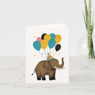 Birthday Mammoth Wenskaart - Leuk en grillig Kaart