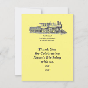 Birthday-Mannen van het Man van Steam Train Bedankkaart