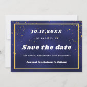 Birthday marjoblauw goud met uitzondering van de d save the date (Voorkant)