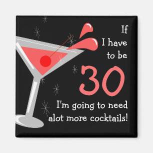 Birthday Martini Cocktail Funny Magnet Magneet
