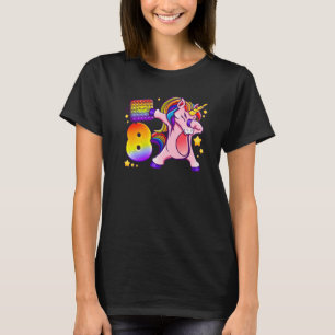 Birthday meisje 8 jaar oud, Unicorn, Pop het, Numm T-shirt