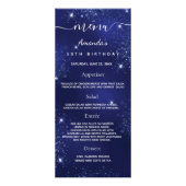 Birthday Menu blue glitter foto leuke feiten (Voorkant)