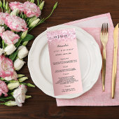 Birthday Menu blush roze glitter name