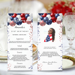 Birthday Menu patriottische ballonnen foto leuke f