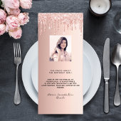 Birthday Menu roos goud glitter foto leuke feiten