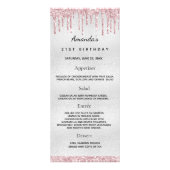 Birthday Menu Silver Blush roze foto leuke feiten (Voorkant)