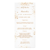 Birthday Menu white Glitter foto leuke feiten (Voorkant)