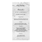 Birthday Menu zilveren monogram (Voorkant)