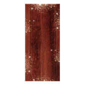 Birthday Menu-zonnebloemen bijtend hout glitter Reclamekaart (Achterkant)