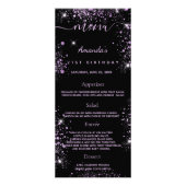 Birthday Menu zwarte paarse foto loffenis (Voorkant)