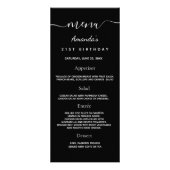 Birthday Menu zwarte witte foto leuke feiten (Voorkant)