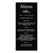 Birthday Menu zwarte witte foto leuke feiten (Voorkant)