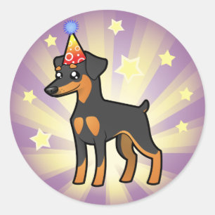 Birthday Miniature Pinscher/Manchester Terrier Ronde Sticker