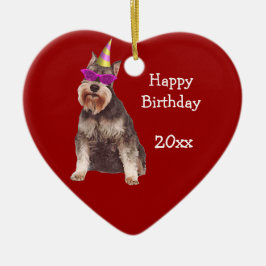 Birthday Miniature Schnauzer Keepomwille Ornament