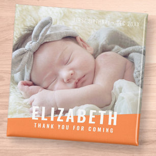 Birthday Modern Bright Color Foto bedankt Magneet