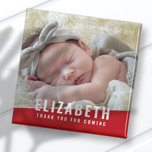 Birthday Modern Bright Color Foto bedankt Magneet