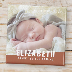 Birthday Modern Bright Color Foto bedankt Magneet