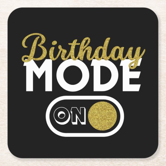 Birthday-modus aan vierkante kartonnen onderzetter (Voorkant)
