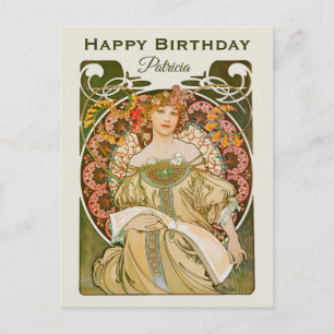 Birthday Mucha Reverie Daydroom Art Nouveau CC1031 Briefkaart