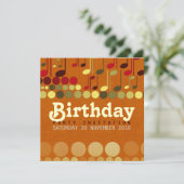 Birthday Music Fun Uitnodiging (Staand voorkant)