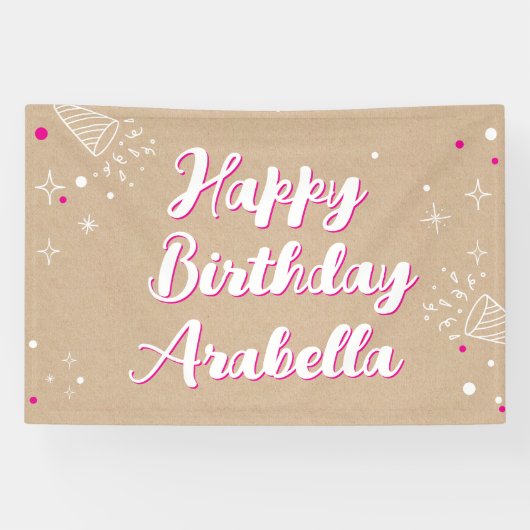 Birthday Name Banner - Painted Style Photo Wall (Horizontaal)