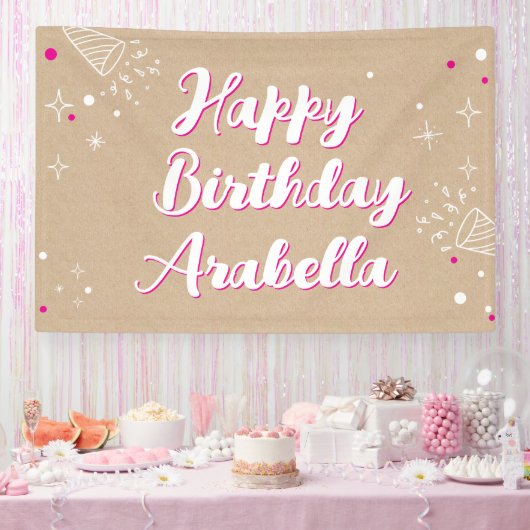 Birthday Name Banner - Painted Style Photo Wall (Feest)
