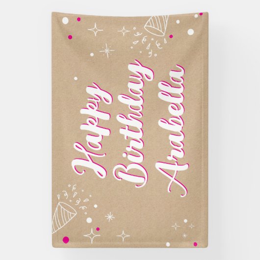 Birthday Name Banner - Painted Style Photo Wall (Verticaal)