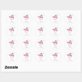 Birthday namiddag Tea Party Script Elegant roze Ronde Sticker (Vel)
