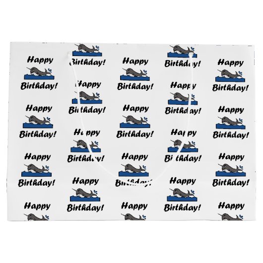 Birthday Narwhal Groot Cadeauzakje (Achterkant)