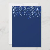 Birthday navy blue confetti mannen party kaart (Achterkant)