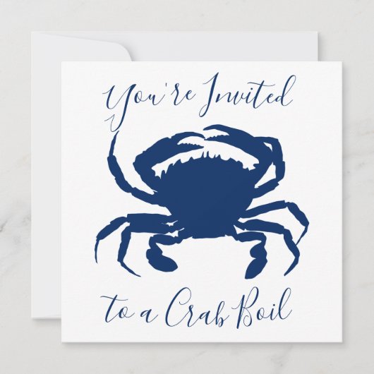 Birthday Navy Blue Crab Kaart (Voorkant)
