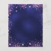 Birthday navy blue roze budget uitnodiging flyer (Achterkant)