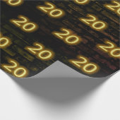 Birthday Neon 20 Sign on Brick Cadeaupapier (Hoek)