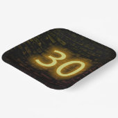 Birthday Neon 30 Sign on Brick Wall Papieren Bordje (Gebogen)