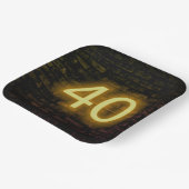 Birthday Neon 40 Sign on Brick Wall Papieren Bordje (Gebogen)