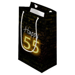 Birthday Neon 55 Sign on Brick Klein Cadeauzakje