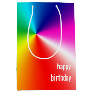 Birthday Neon Rainbow Spectrum Medium Cadeauzakje